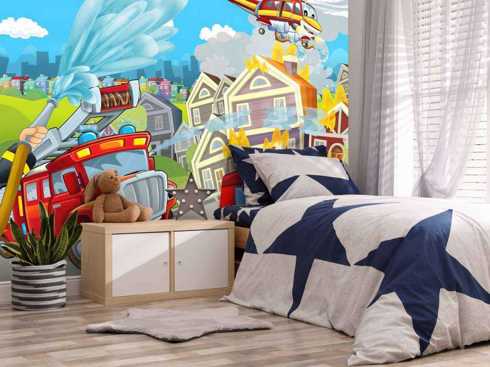 Chambre d'enfants pompiers