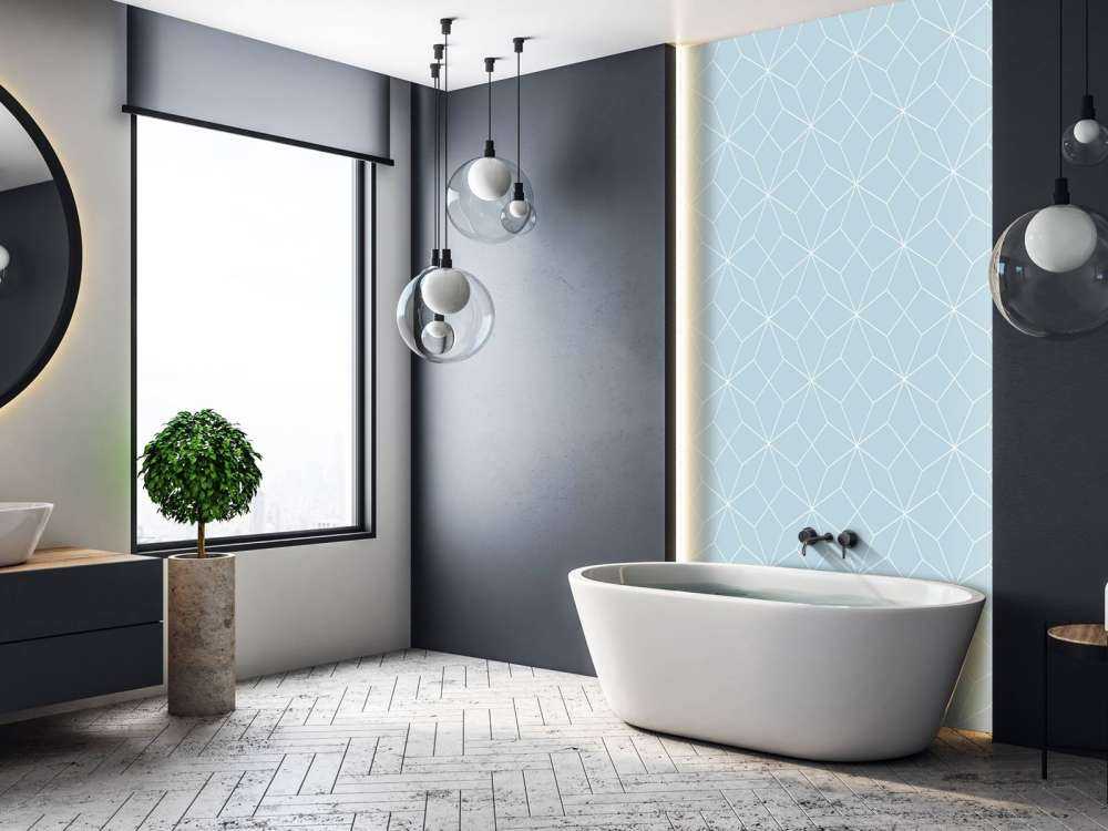 Motif Lignes géométriques bleu clair