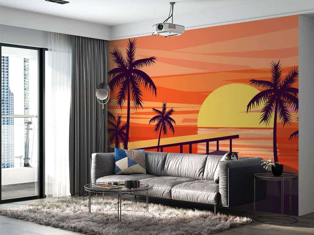 Coucher de soleil dessiné
