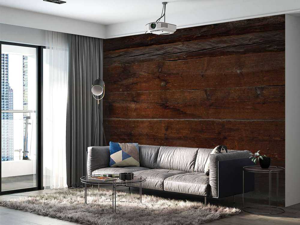 Diverses planches de bois foncé