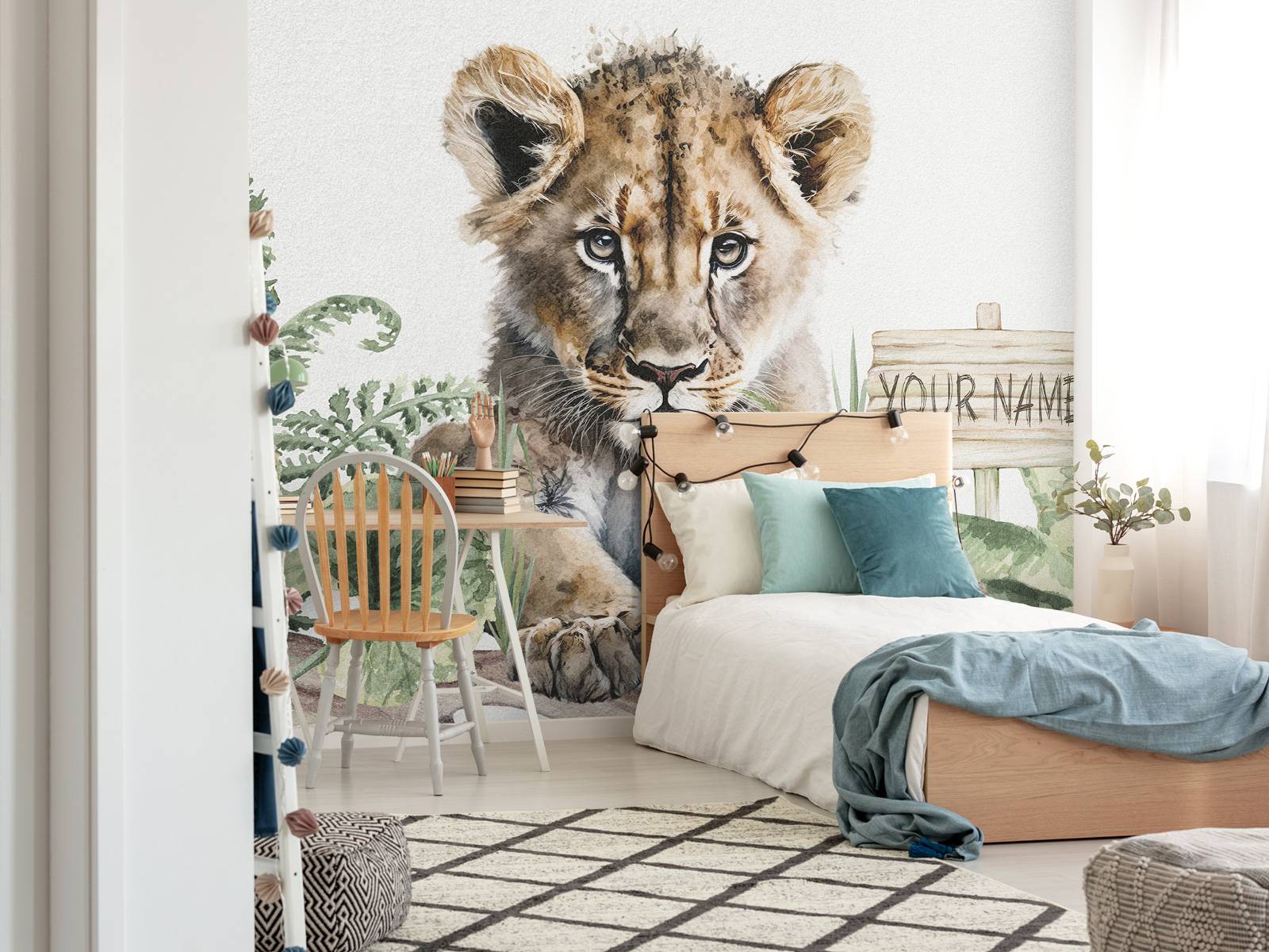 Bébé lion dans la jungle