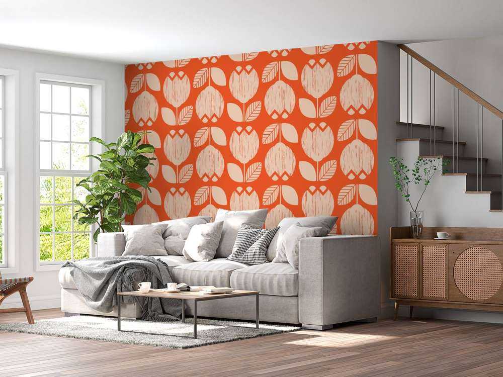 Motif fleur rétro