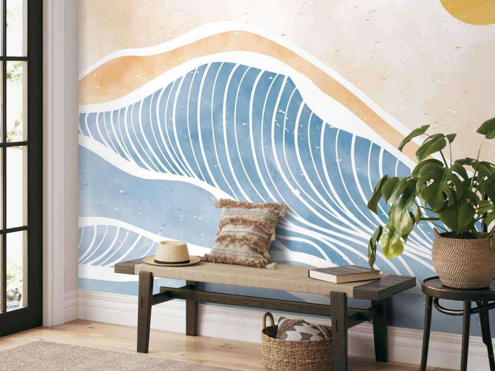 Des vagues bleues pour le soleil