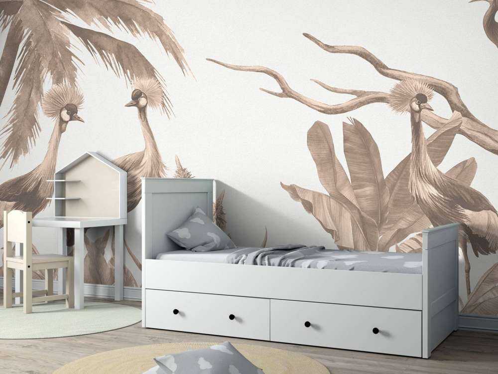 Jungle avec grues en taupe