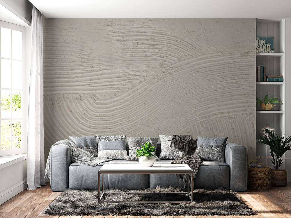 Lignes texturées en blanc cassé