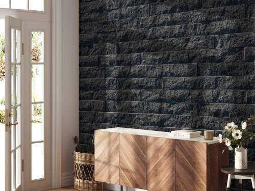 Mur avec des pierres sombres