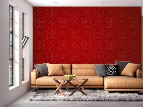 Motif chinois rouge