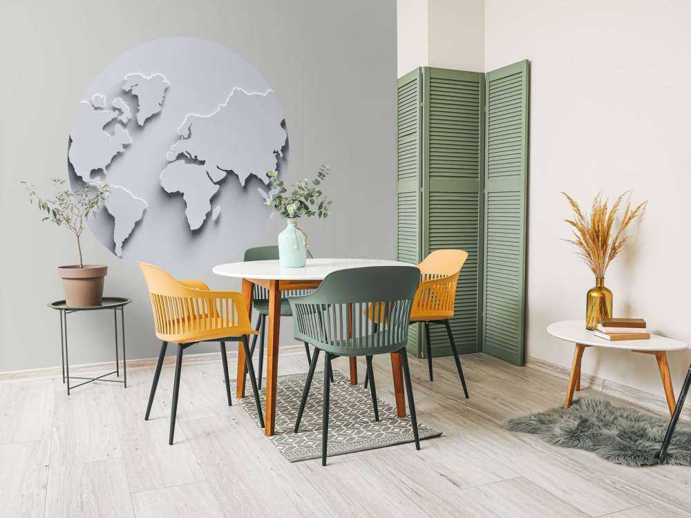 Carte du monde 3D blanche