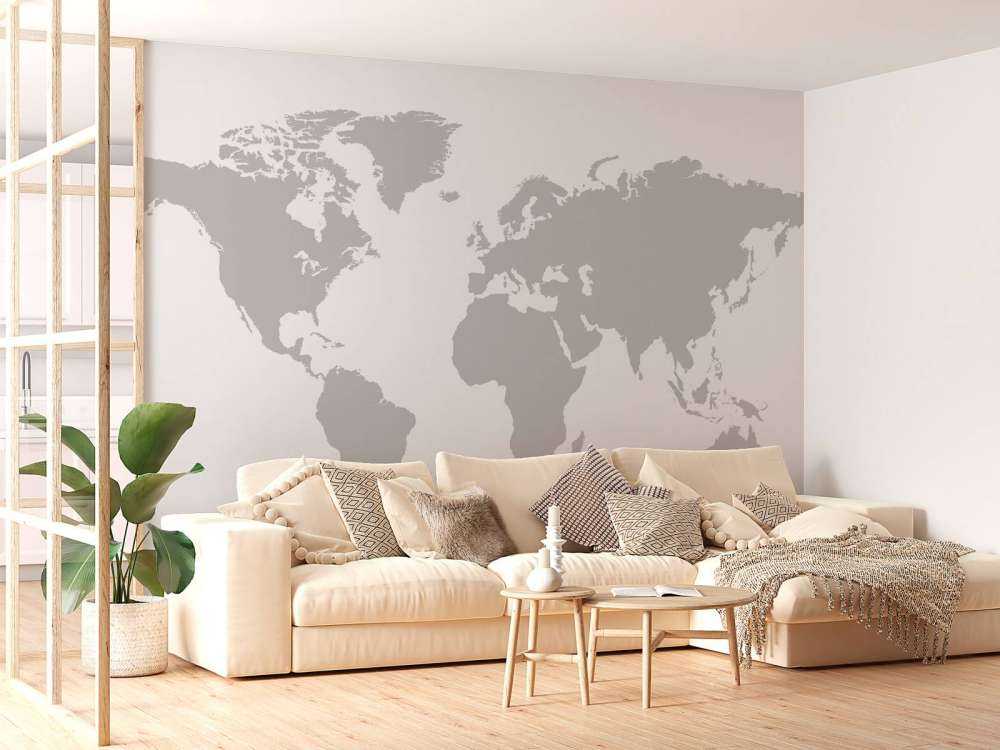 Carte du monde grise