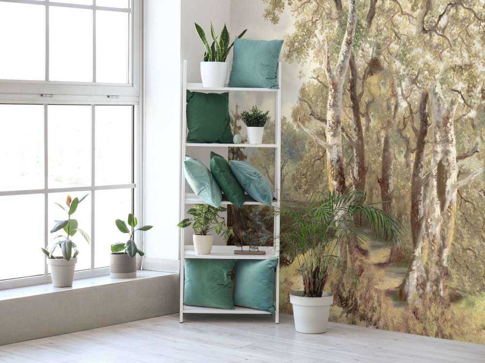 Panorama de paysage forestier en couleur