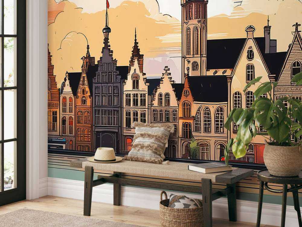 Illustration vintage de Gand