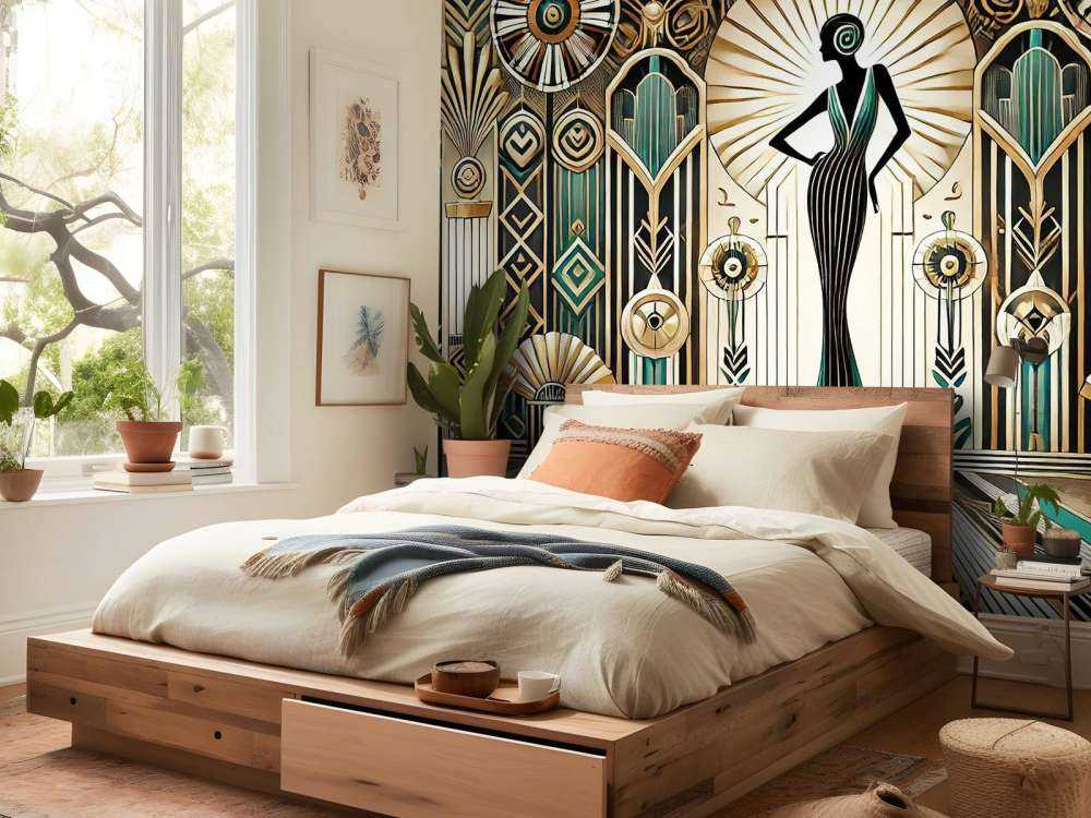 Scène d'élégance vintage en Art déco