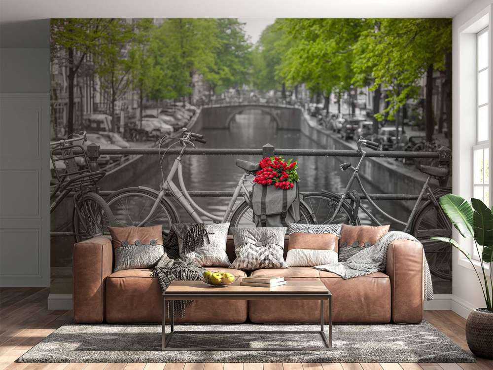 Vélo avec des fleurs