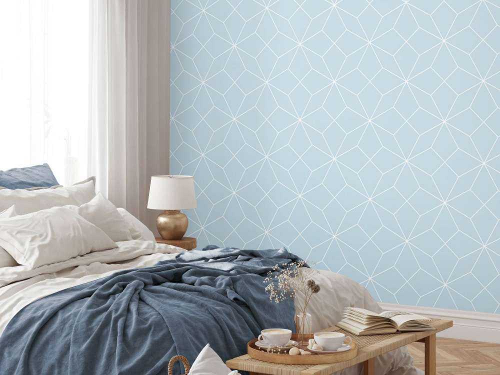 Motif Lignes géométriques bleu clair