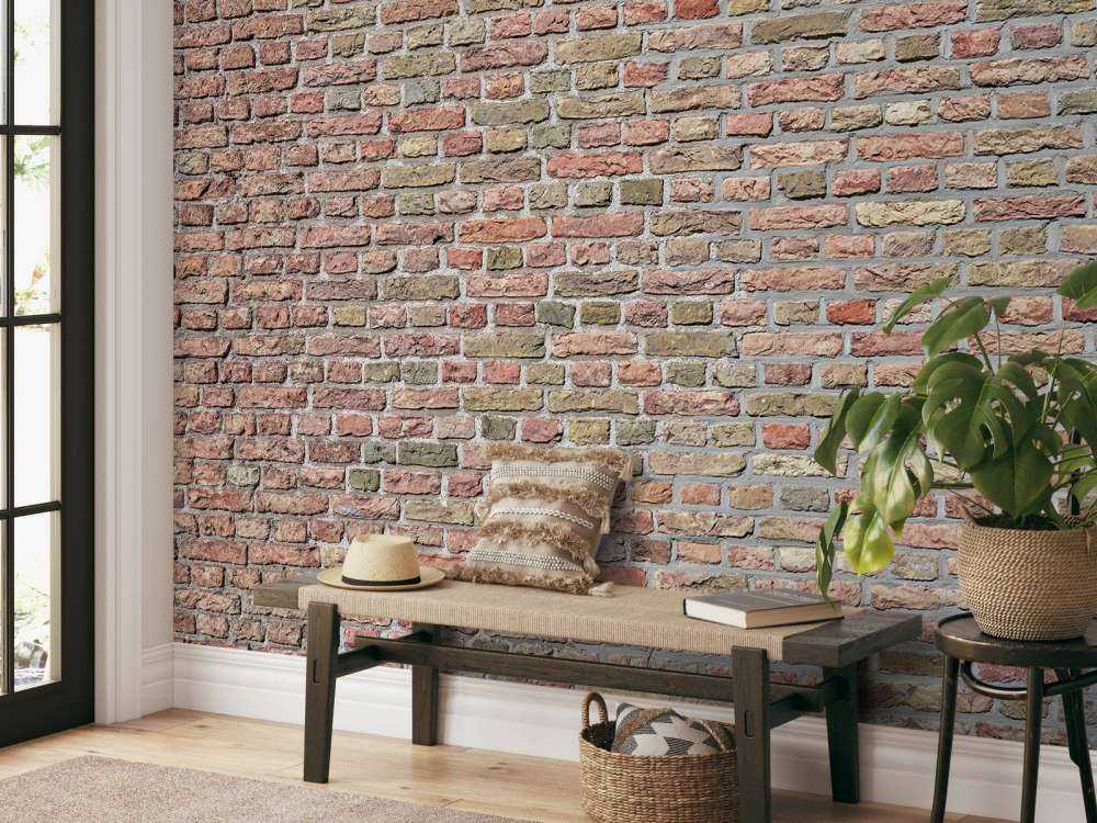 Mur de briques avec joints restaurés