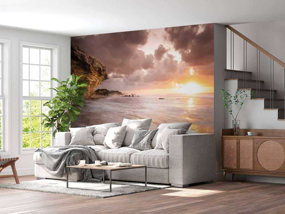 Coucher de soleil sur les rochers