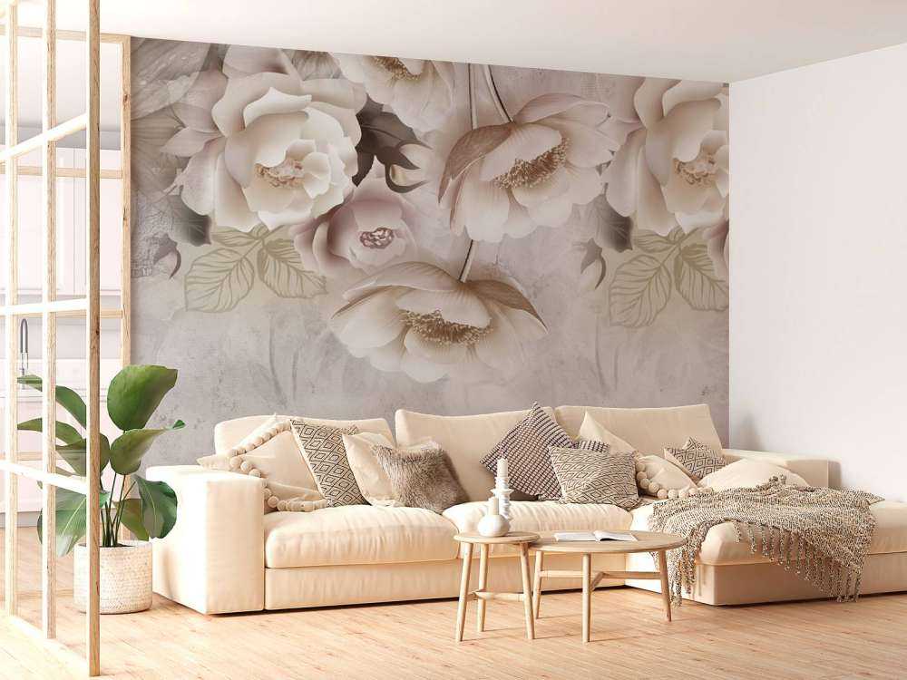 Fleurs beiges