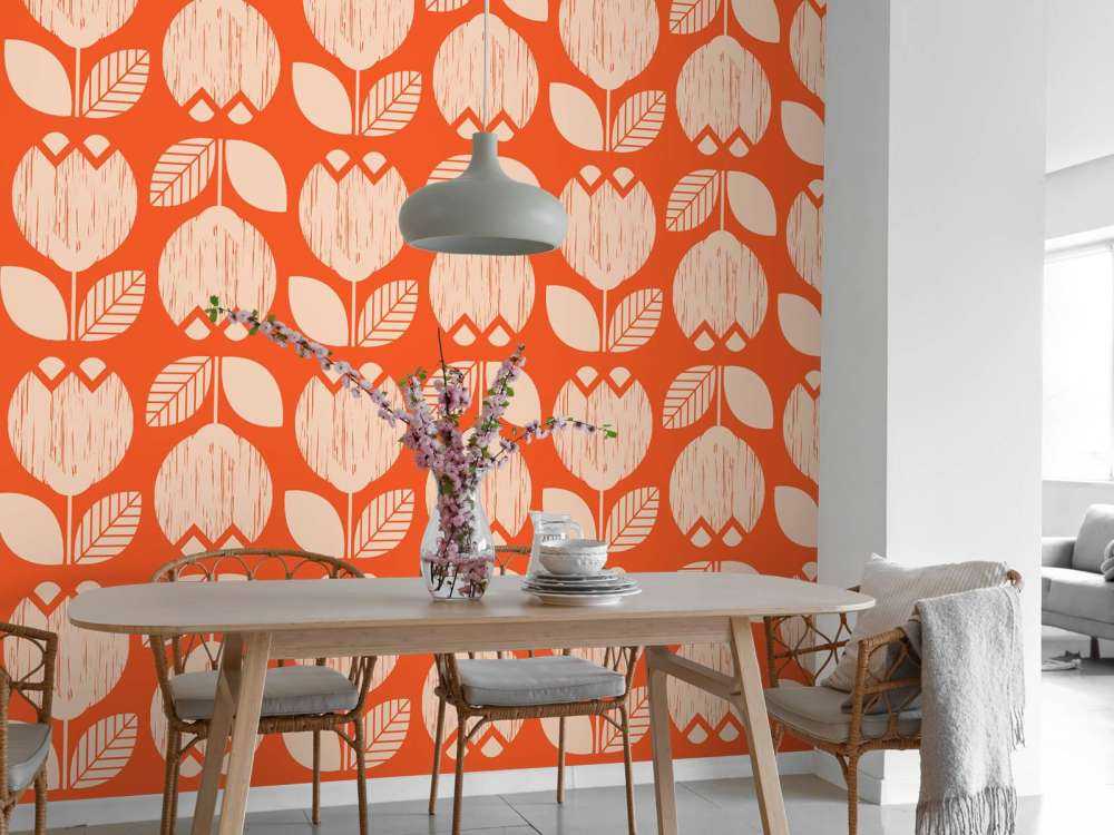 Motif fleur rétro