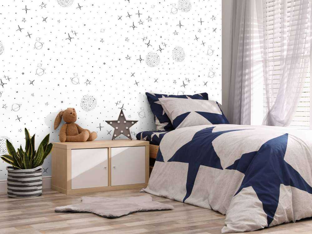 Motif de l'espace en noir et blanc