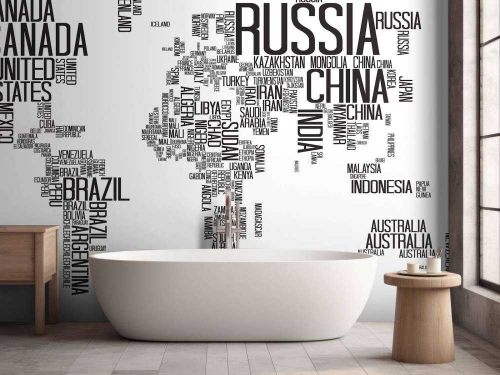 Carte du monde typographique