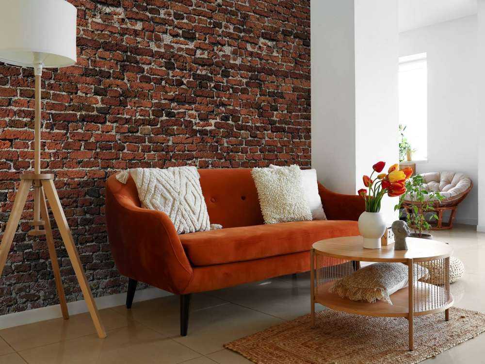 Ancien mur de briques restauré