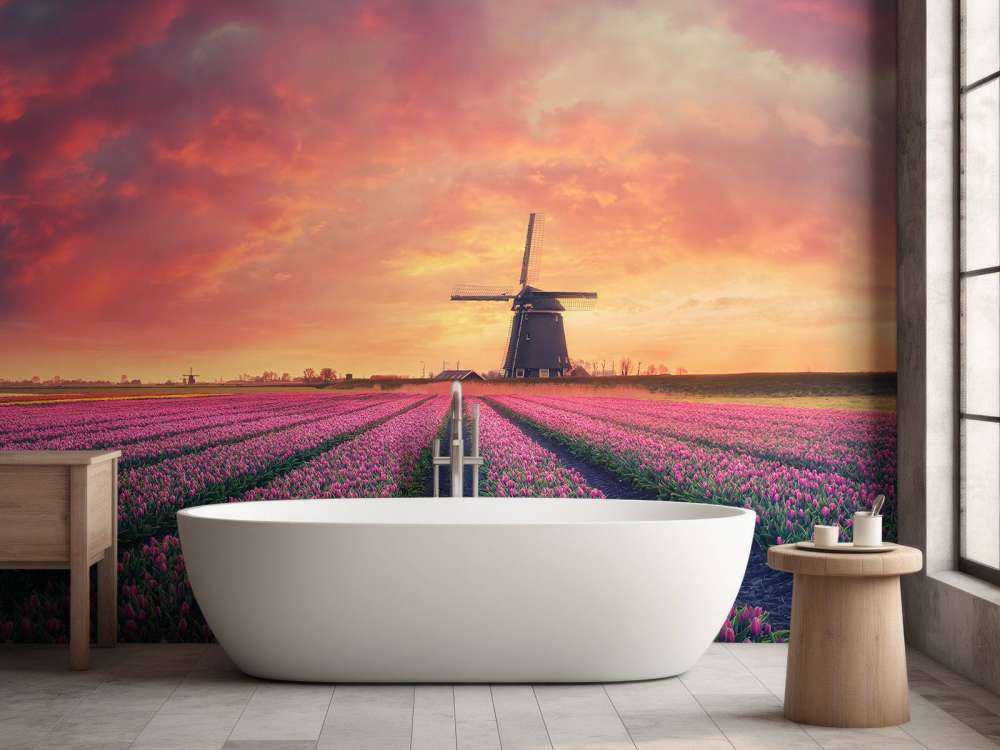 Tulipes avec moulin