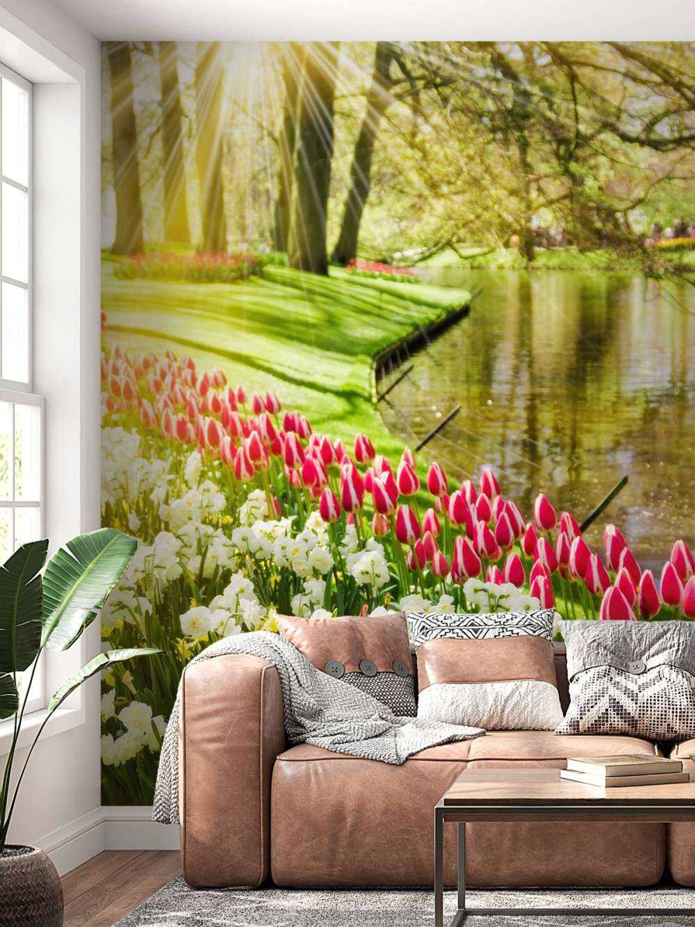 Des fleurs dans un parc ensoleillé