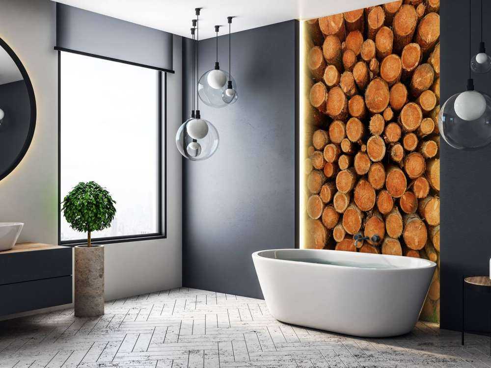 Pile de troncs d'arbres sombres