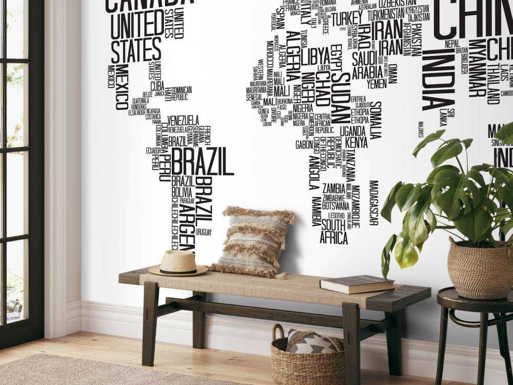 Carte du monde typographique