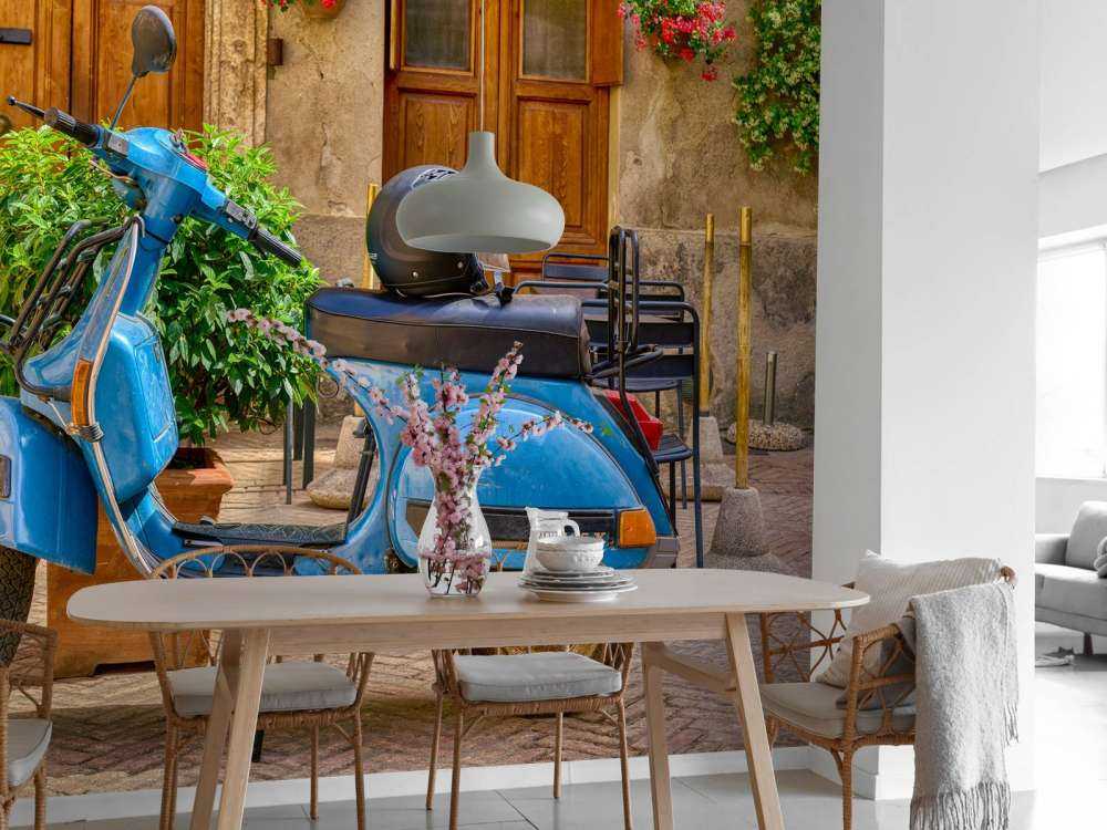 Scooter bleu