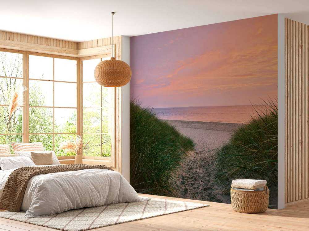 Passage de la dune avec le lever du soleil
