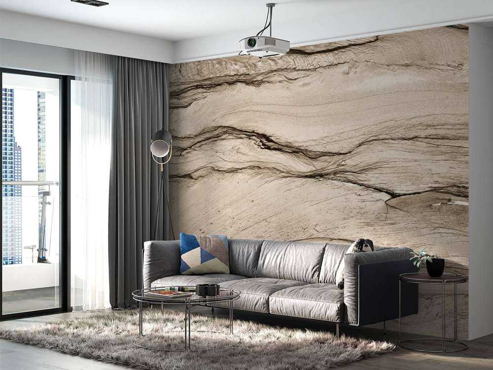 Marbre beige ondulé