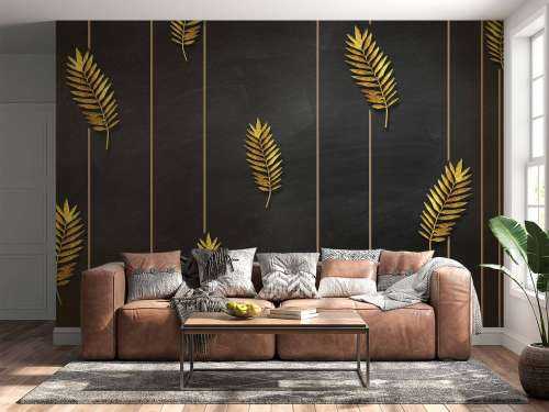 Feuilles tropicales dorées