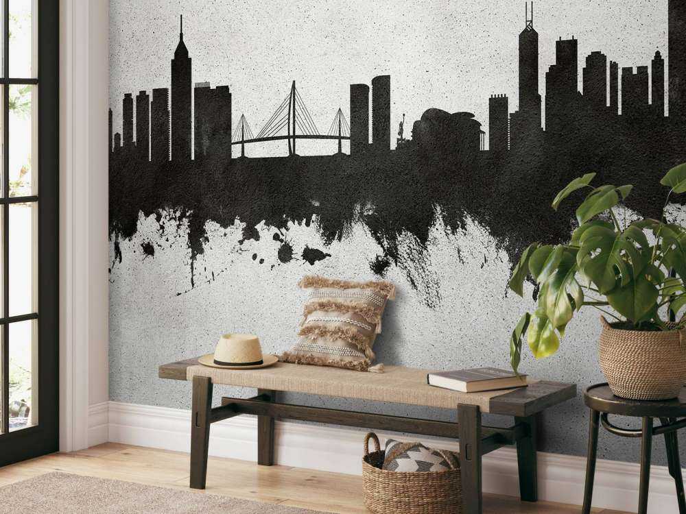 Aquarelle skyline, Hong Kong