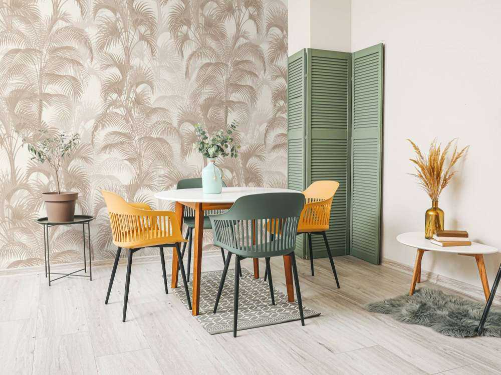 Palmiers tropicaux vintage - beige