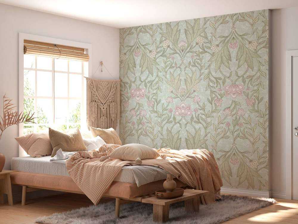 Damas floral Morris - vert menthe