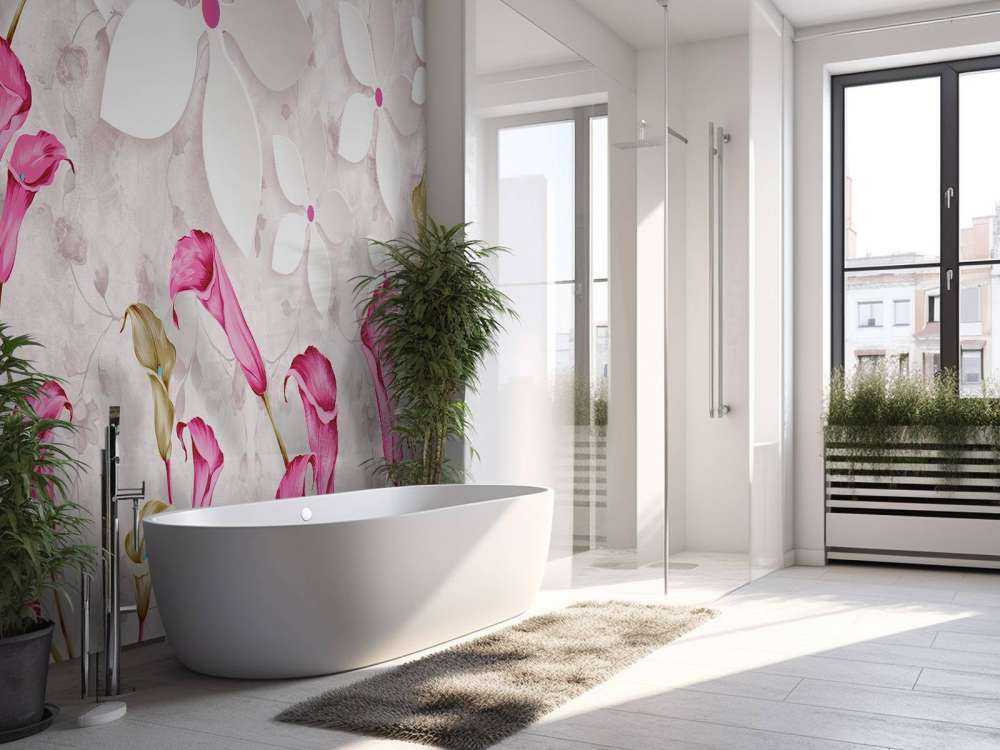 Fleurs roses et blanches