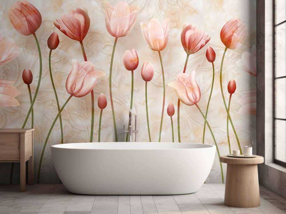 Tulipes roses ondulées