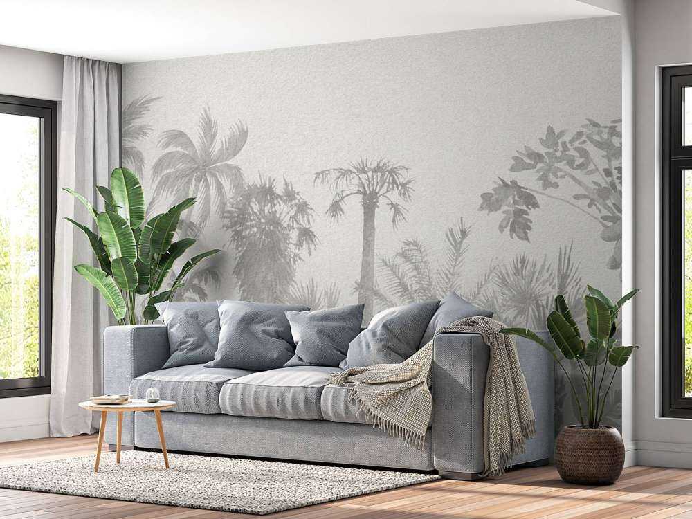 Vintage jungle en nuances de gris