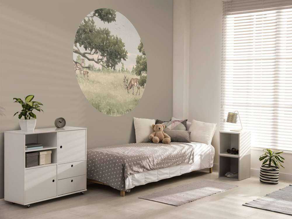 Paysage avec animaux en beige
