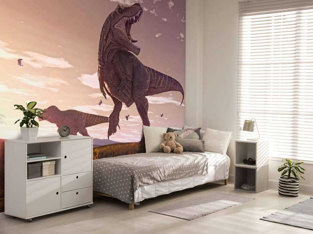 Deux Tyrannosaurus dans un champ