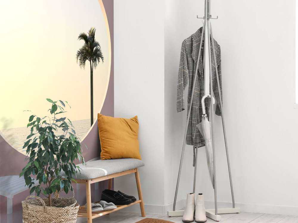 Mur rose avec cercle