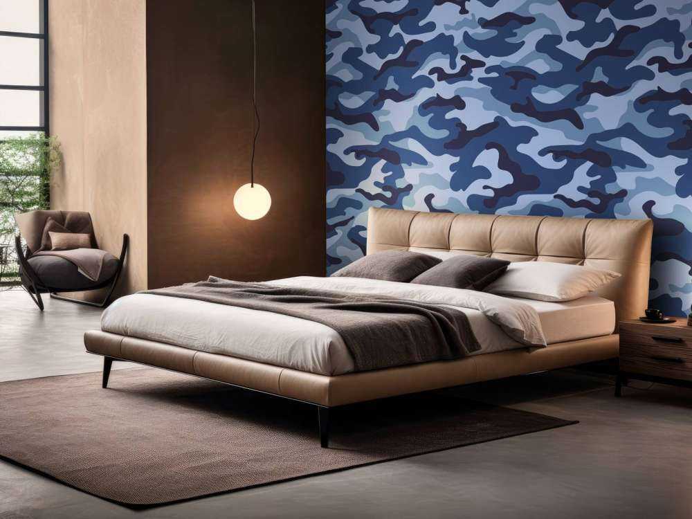 Motif Camouflage bleu