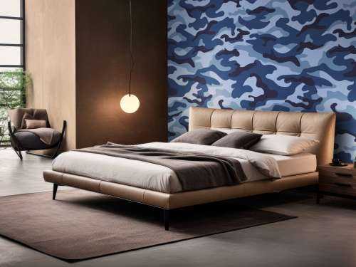 Motif Camouflage bleu
