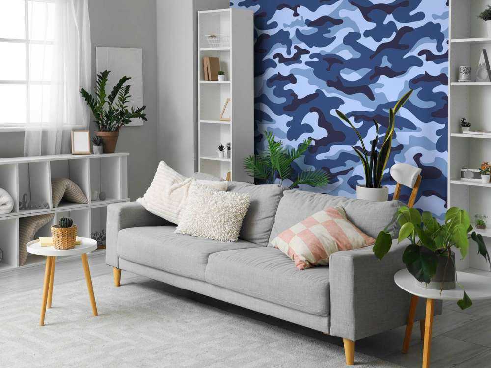 Motif Camouflage bleu