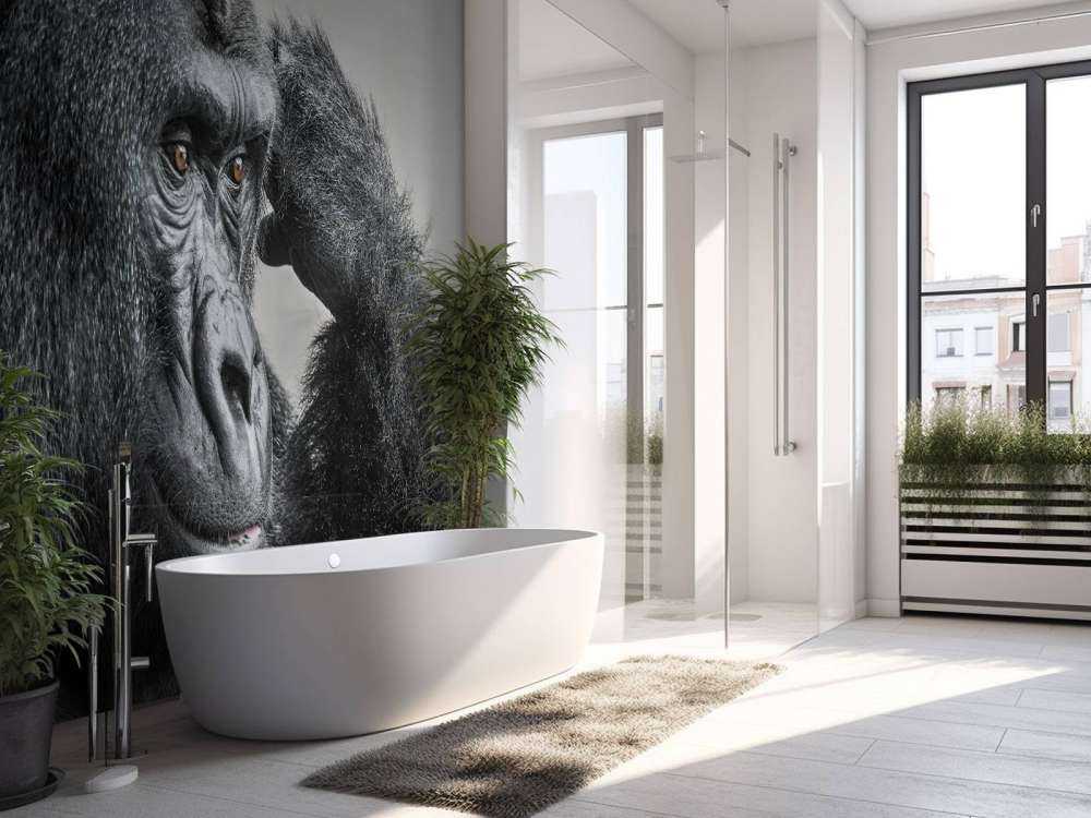 Gorille noir et blanc