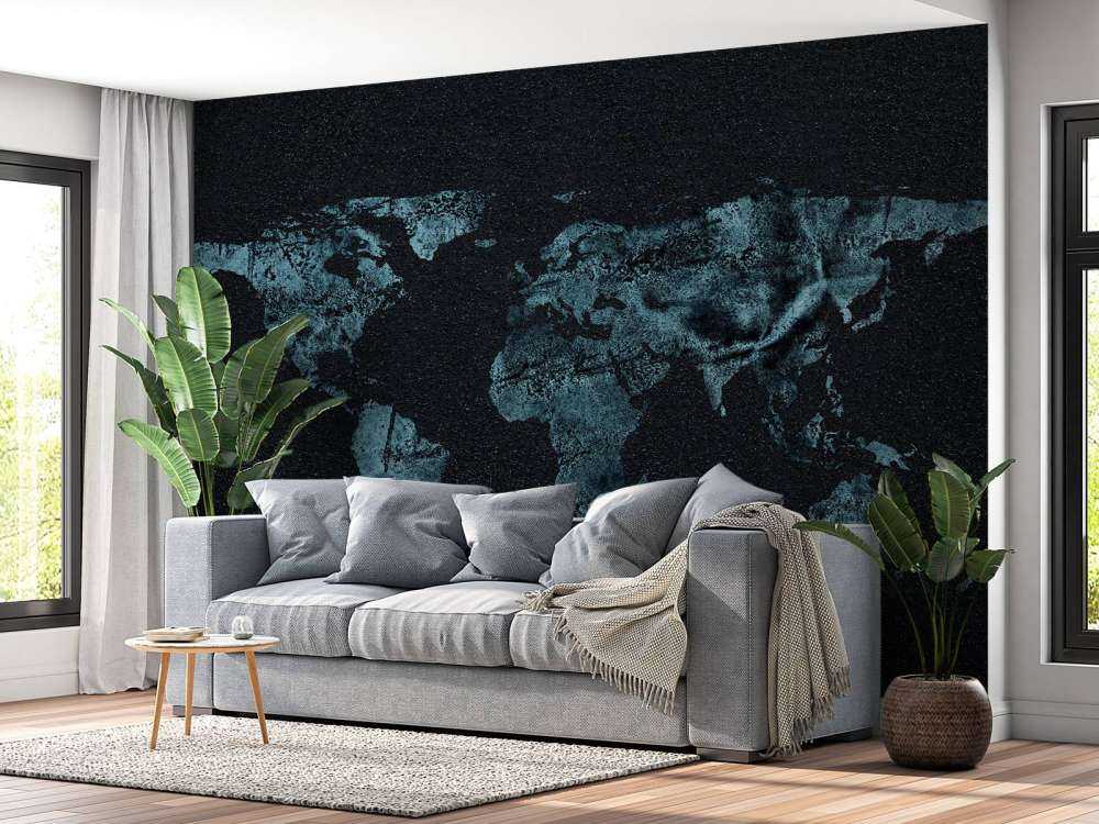 Carte du monde bleue