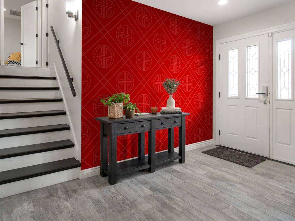 Motif chinois rouge