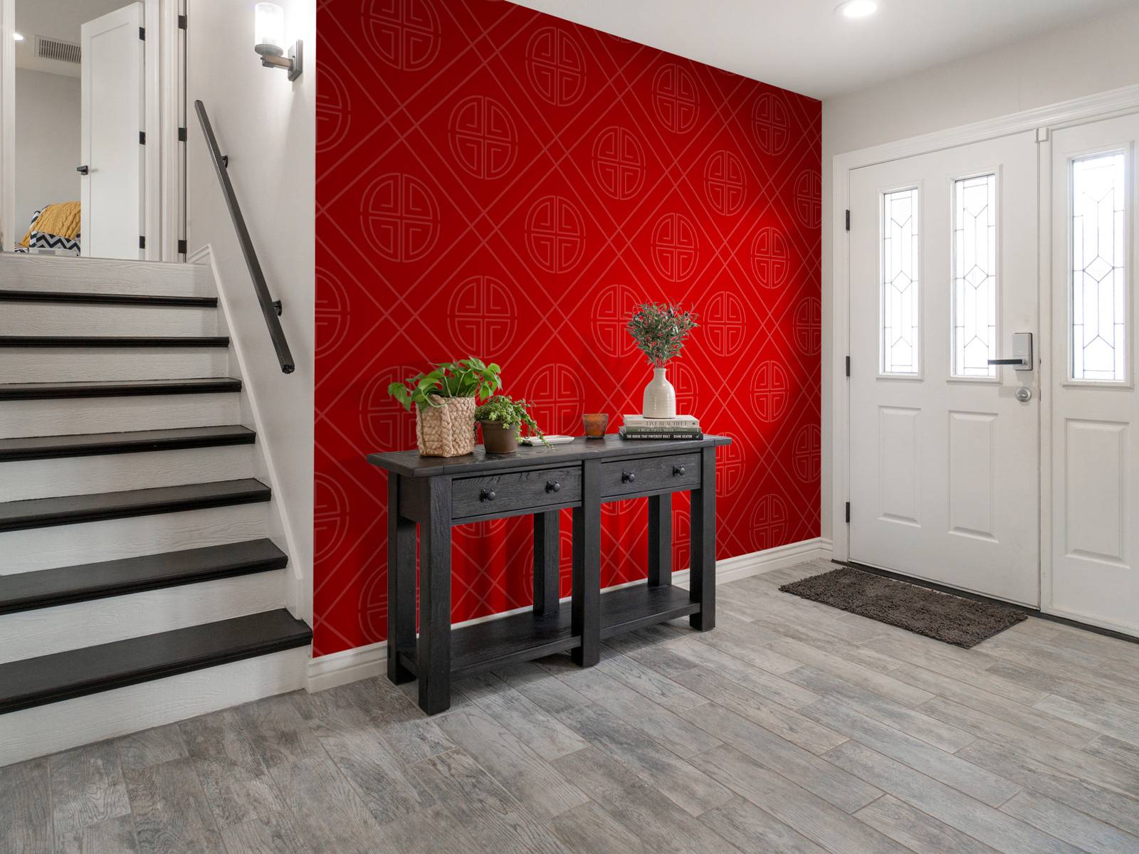 Motif chinois rouge