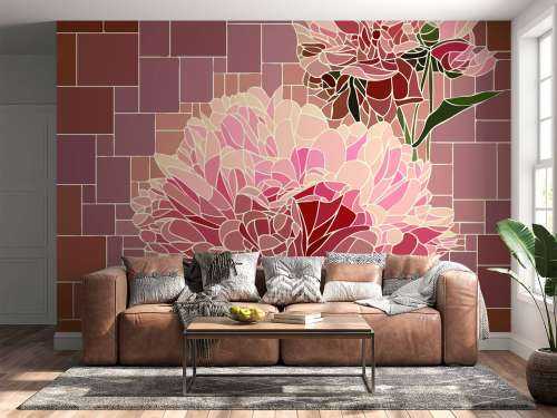 Mosaïque de fleurs roses